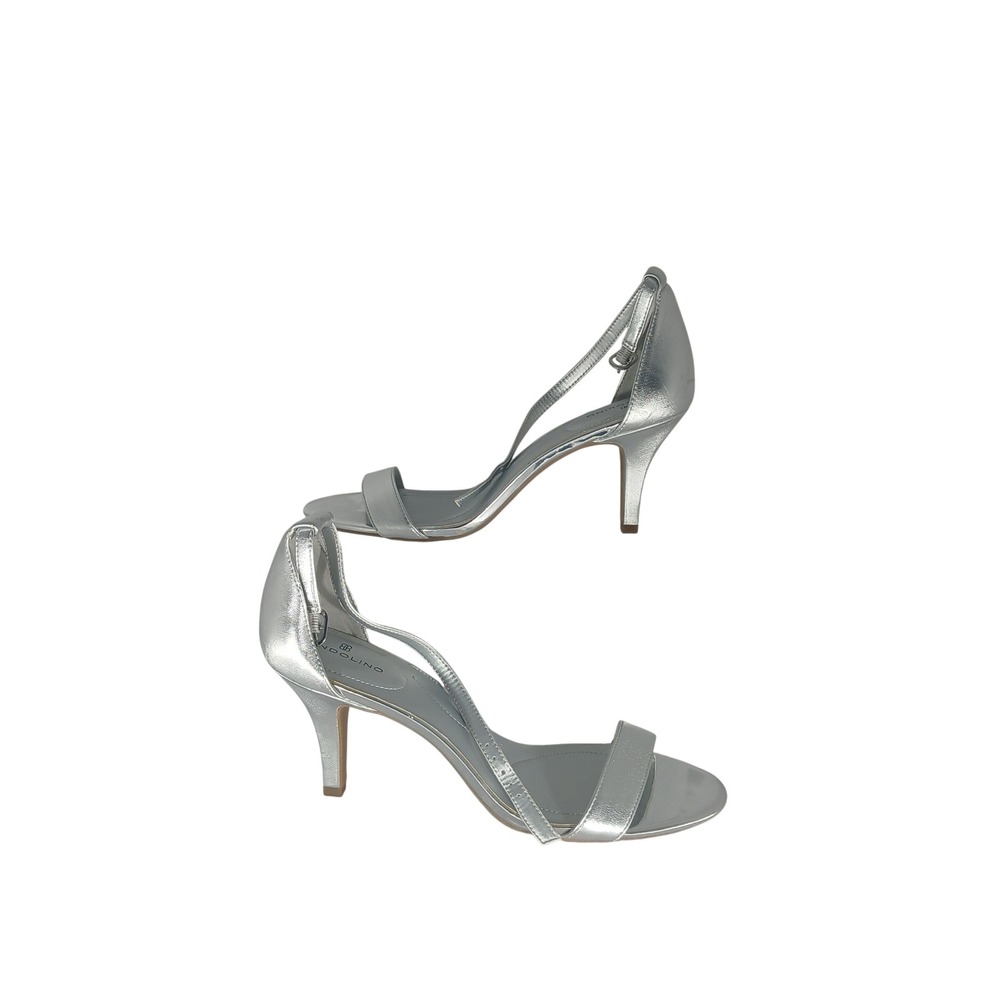 Bandolino Madia Sandals 10M Silver Metallic Stiletto Evening Wedding Formal